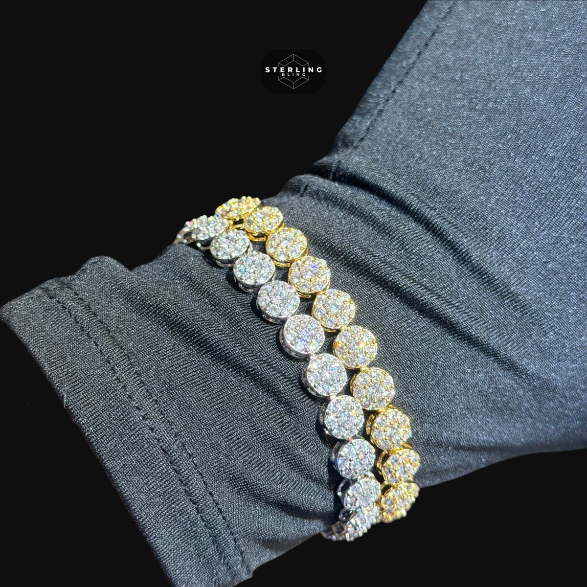 7mm Flower Honeycomb Tennis Bracelet