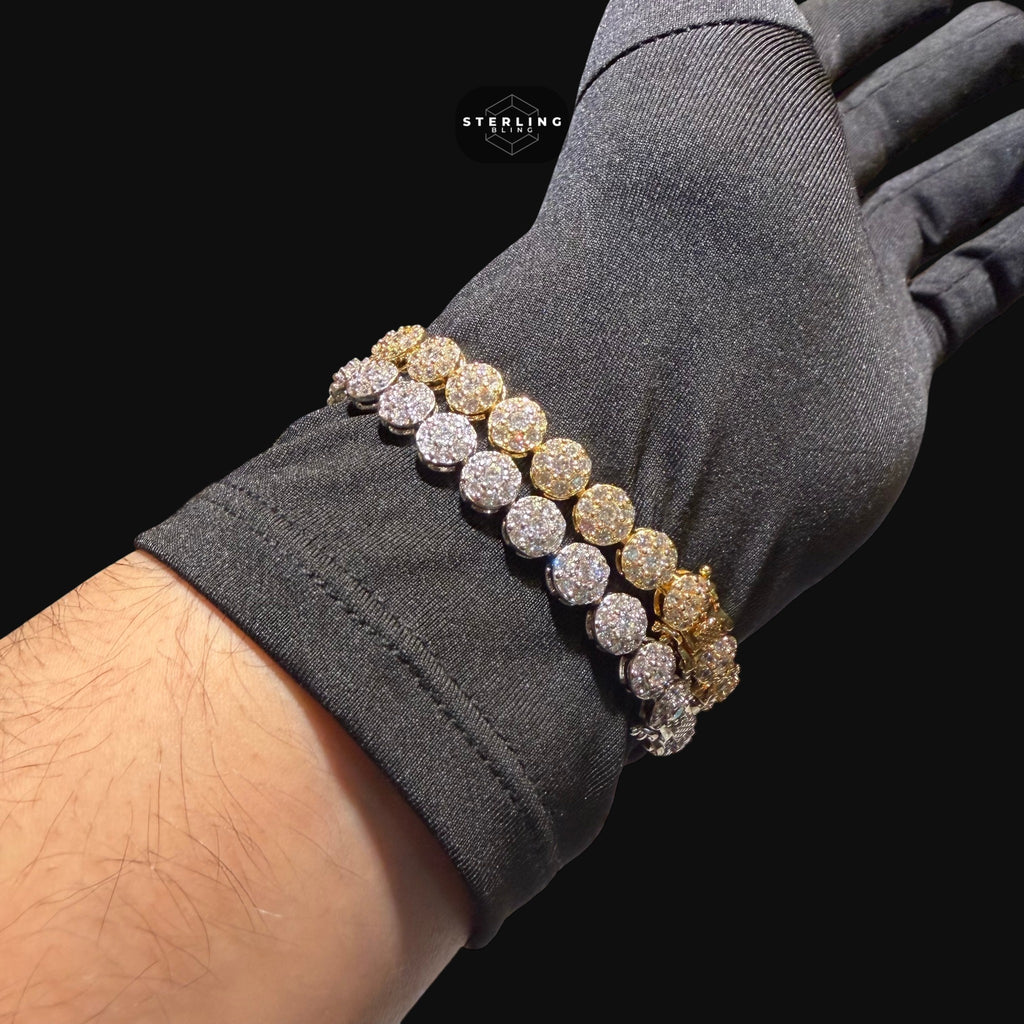 7mm Flower Honeycomb Tennis Bracelet