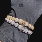 7mm Flower Honeycomb Tennis Bracelet