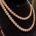 7mm Flower Tennis Necklace 14k Gold Plated CZ