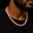 7mm Moissanite Tennis Chain ICED OUT SIDES Rose