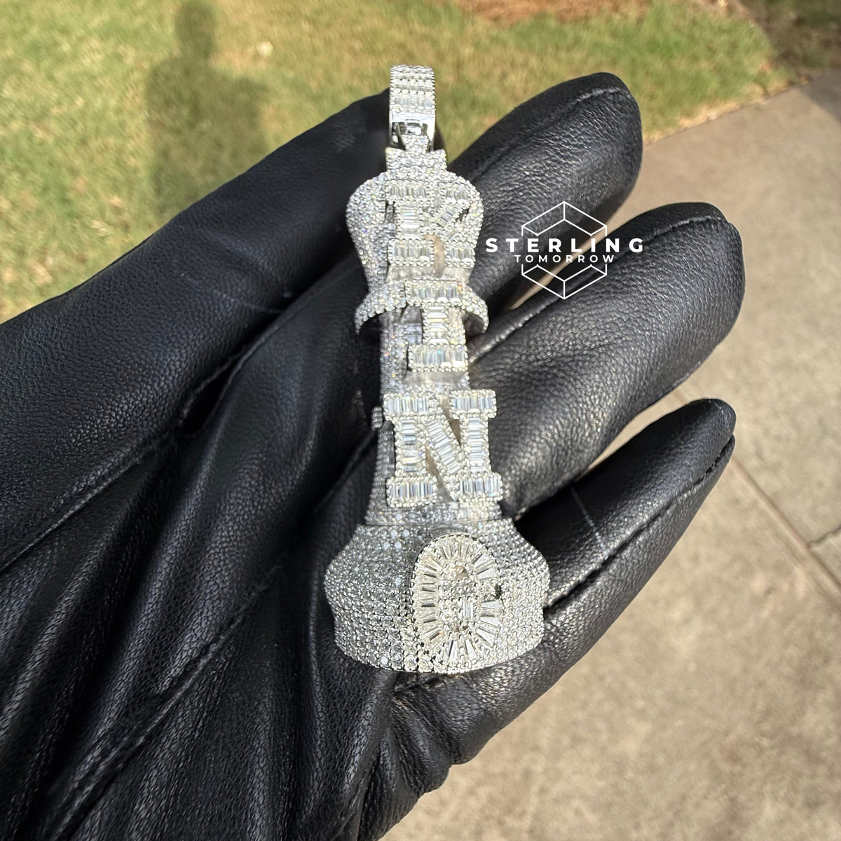 Moissanite Chess King Iced Out Pendant 15.9CT VVS Diamond Tester Pass Solid 925 Sterling Silver Hip Hop Necklace Baguette Rapper Chain