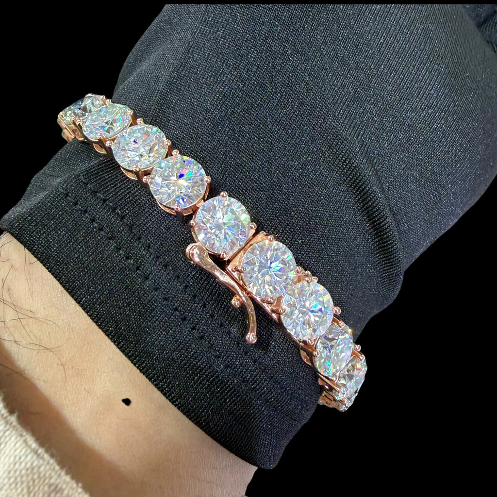 8mm Moissanite Tennis Bracelet 925 / Rose