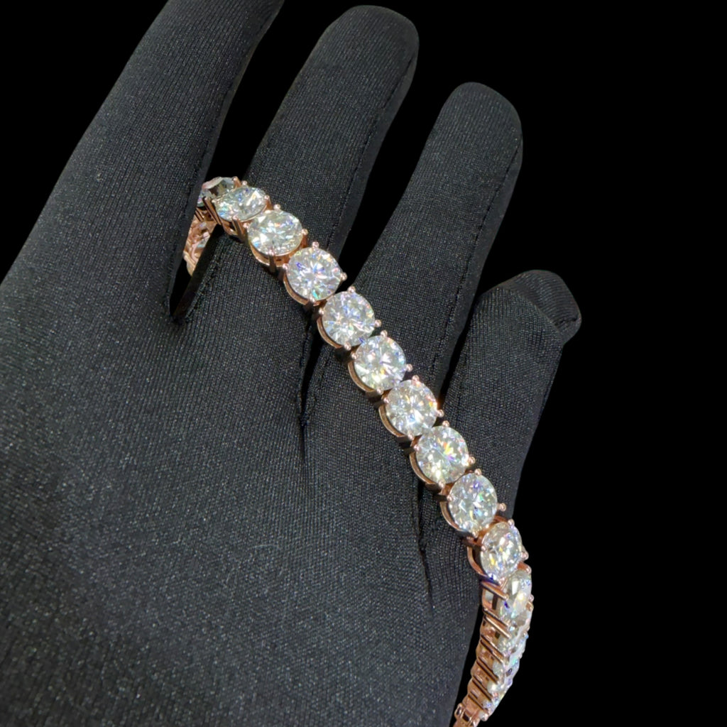 8mm Moissanite Tennis Bracelet 925 / Rose