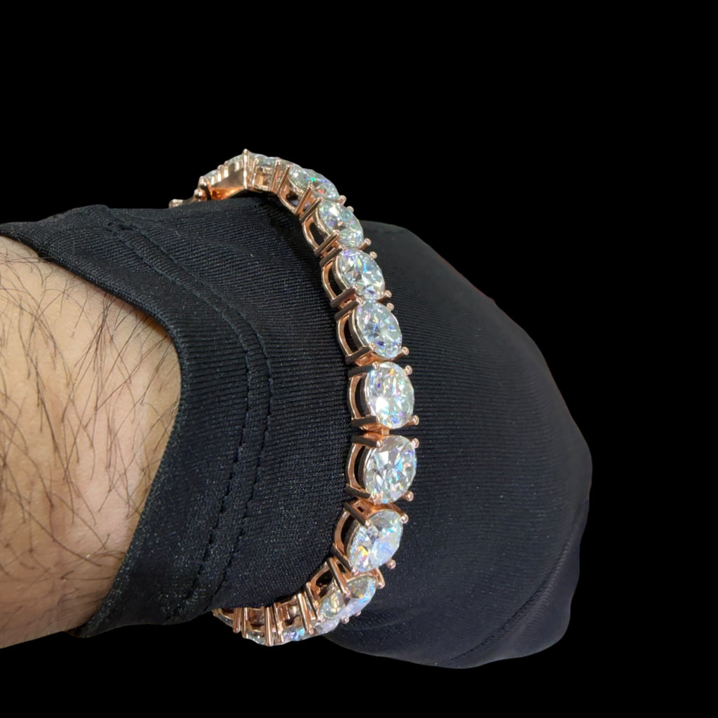 8mm Moissanite Tennis Bracelet 925 / Rose