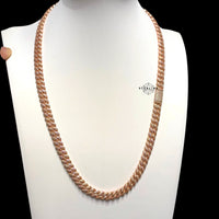 8mm Moissanite Miami Cuban Link Chain 925 / Rose Gold