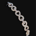 8mm Moissanite Infinity Bracelet 8 Inch, 925 Silver Iced Out Hip Hop Link Bracelet