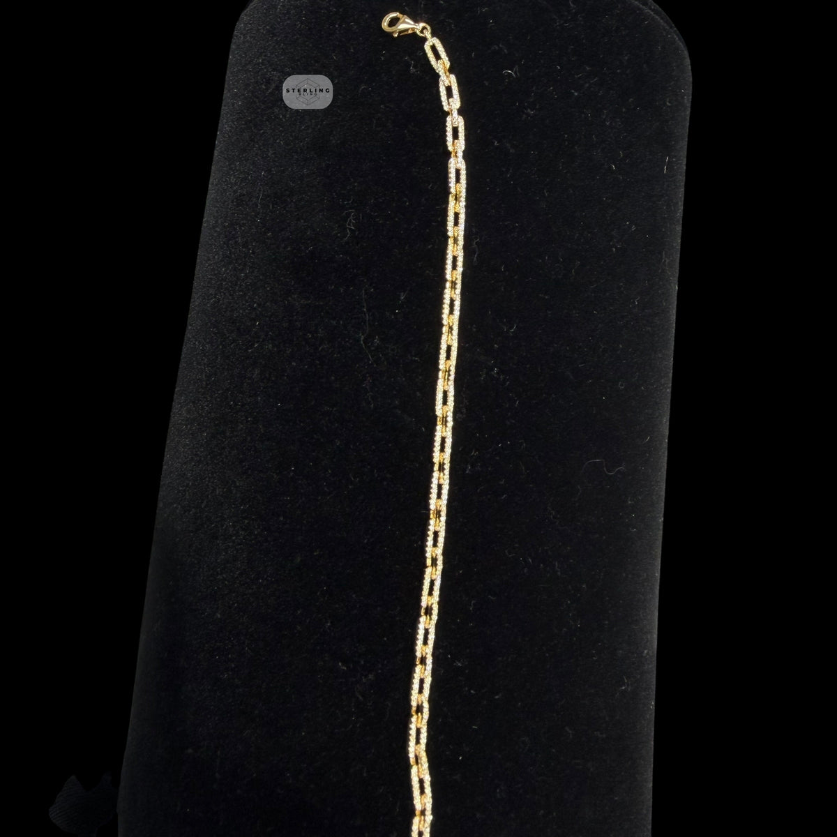 4mm 7" 925 Sterling Silver CZ Diamond Paperclip Bracelet, 14K Gold Plated Women's Bracelet, Dainty Gift for Her, Stackable Jewelry