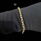 4mm 7" 925 Sterling Silver CZ Diamond Paperclip Bracelet, 14K Gold Plated Women's Bracelet, Dainty Gift for Her, Stackable Jewelry