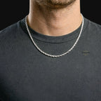 925 Sterling Silver 2.5mm Rope Chain Necklace - Made in Italy