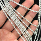 925 Sterling Silver 2.5mm Rope Chain Necklace - Made in Italy