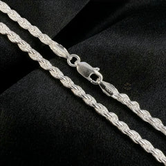 925 Sterling Silver 2.5mm Rope Chain Necklace - Made in Italy