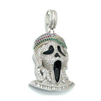 Ghost Horror Silver Tone Custom Baguette Pendant