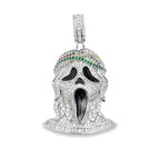 Ghost Horror Silver Tone Custom Baguette Pendant