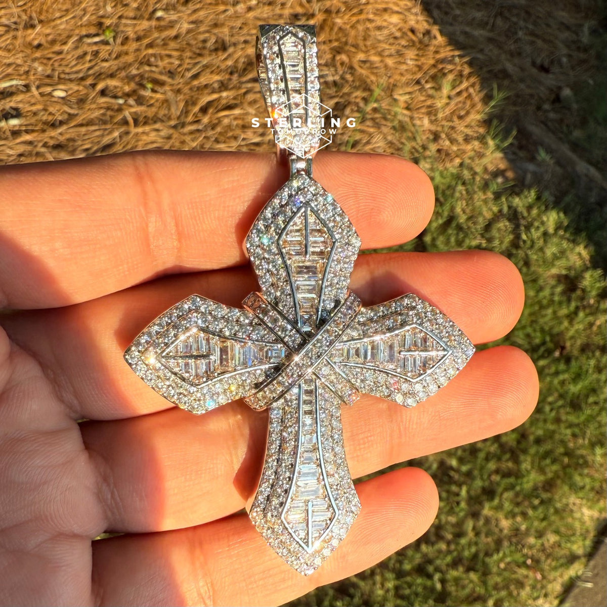 Designer Cross Iced Out Pendant