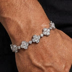 Moissanite Flower Bracelet 8"
