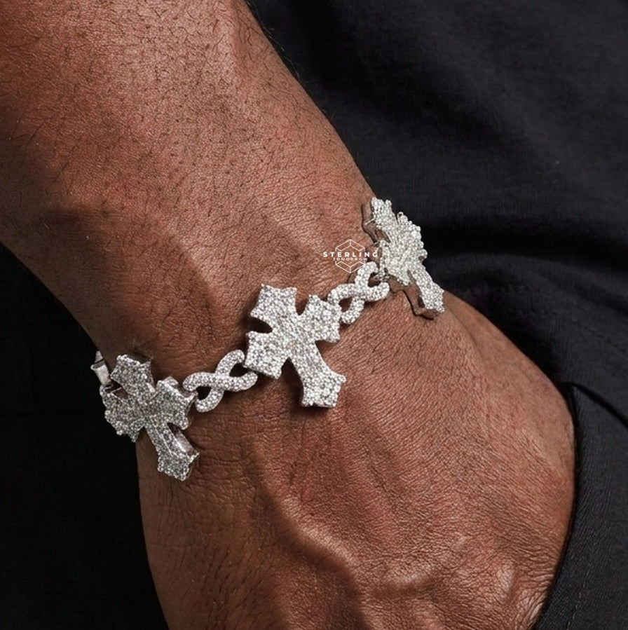 Cross Infinity Moissanite Bracelet