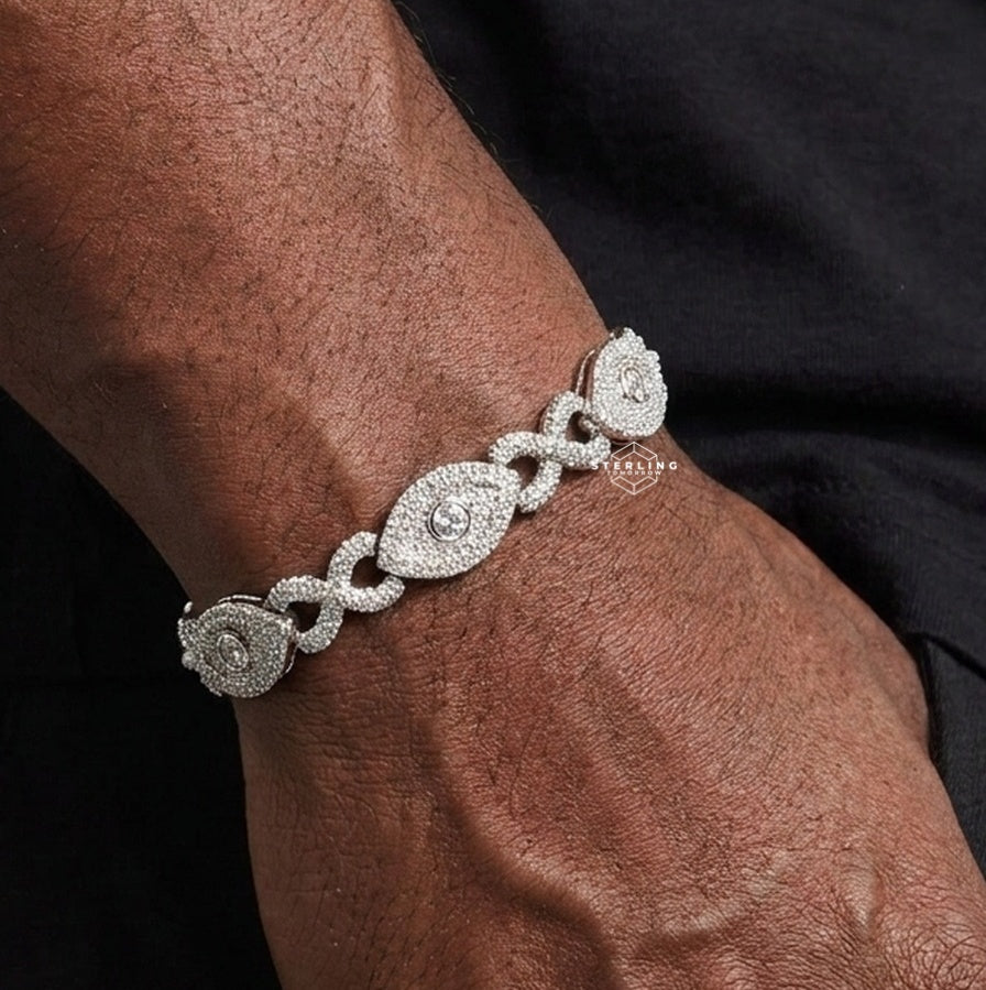 Moissanite Evil Eye Infinity Bracelet