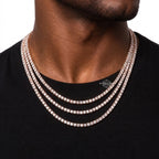 3mm 14k Rose Gold Finish CZ Tennis Chain