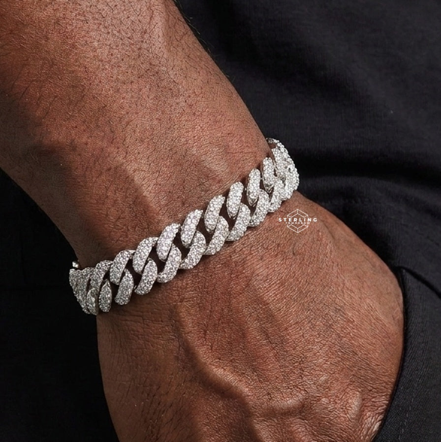 8mm Moissanite Cuban Bracelet