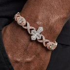 Moissanite Rose Gold Evil Eye Cross Infinity Bracelet 8.5"