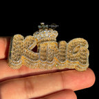 King Baguette Pendant 14k Gold Finish