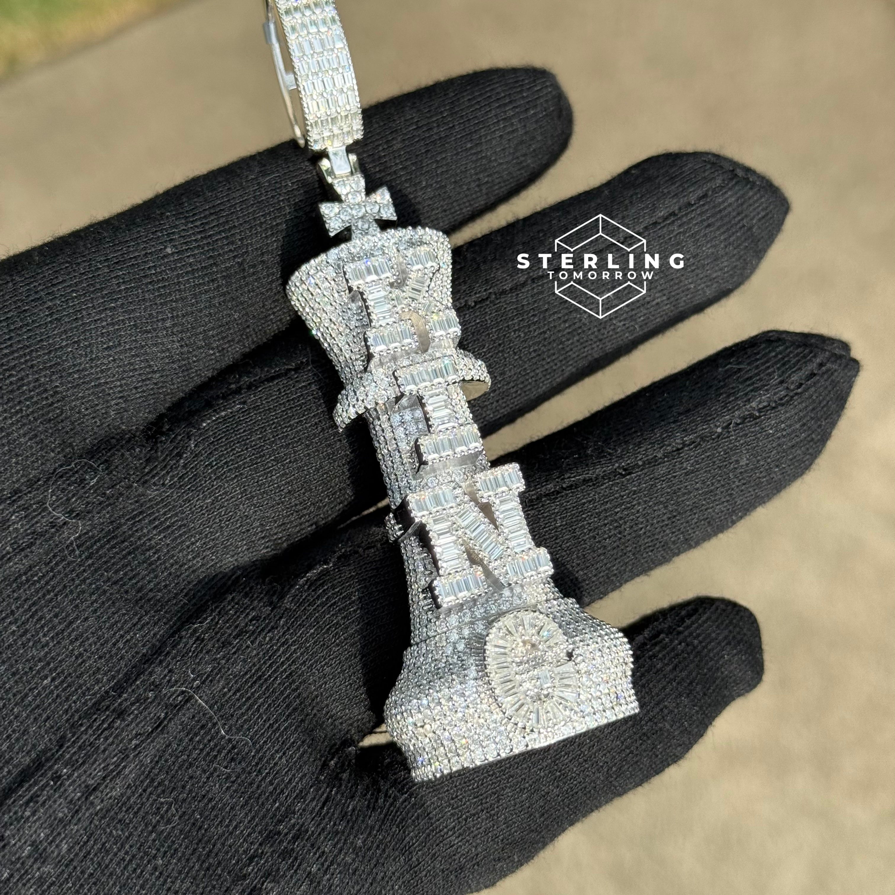 Moissanite KING CHESS Pendant 10.10 CTW