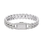 Cuban Moissanite Bracelet 12mm 8"