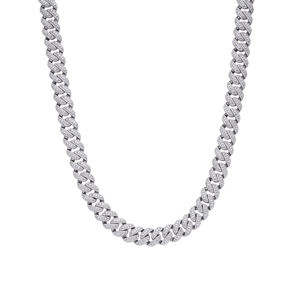 Cuban Link Moissanite 10mm 22" Chain - 925 Sterling Silver