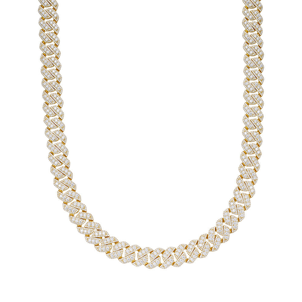 Cuban Big Stone/Small Stone Moissanite Chain 12mm 22"