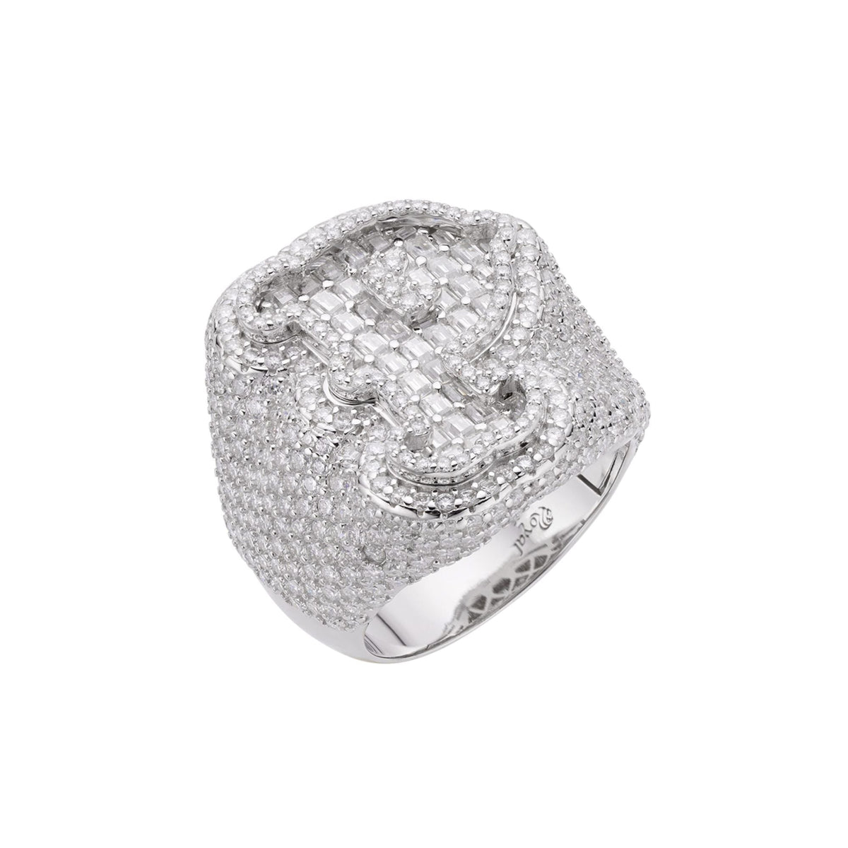 Letter P Size 10 Moissanite Ring