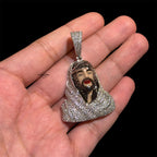 Iced Out Enamel Jesus Pendant + 14k Gold Plated CZ