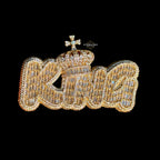 King Baguette Pendant 14k Gold Finish