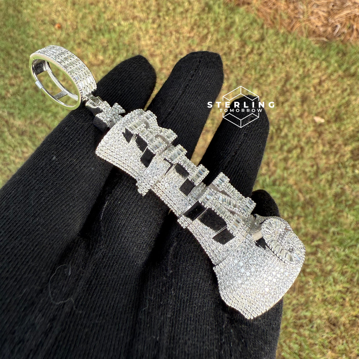 Moissanite Chess King Iced Out Pendant 15.9CT VVS Diamond Tester Pass Solid 925 Sterling Silver Hip Hop Necklace Baguette Rapper Chain
