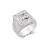 Letter E Size 10 Moissanite Baguette Ring