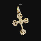 Moissanite Cross Pendant, Gold Fleur De Lis Iced Out 925 Silver Hip Hop Necklace, GRA Certified Gift