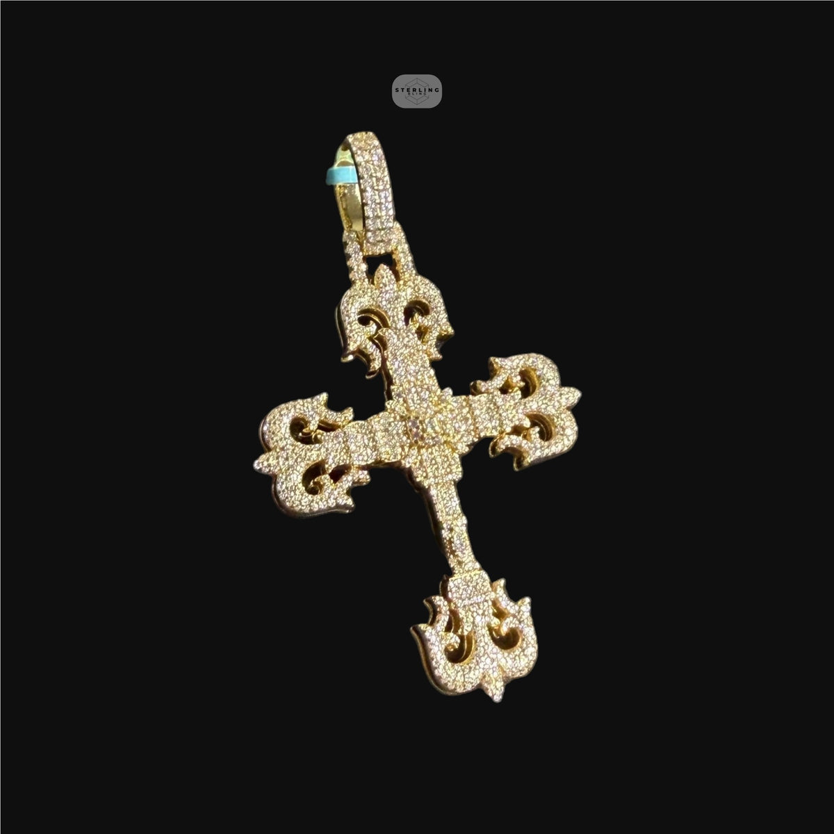 Moissanite Cross Pendant, Gold Fleur De Lis Iced Out 925 Silver Hip Hop Necklace, GRA Certified Gift