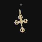 Moissanite Cross Pendant, Gold Fleur De Lis Iced Out 925 Silver Hip Hop Necklace, GRA Certified Gift