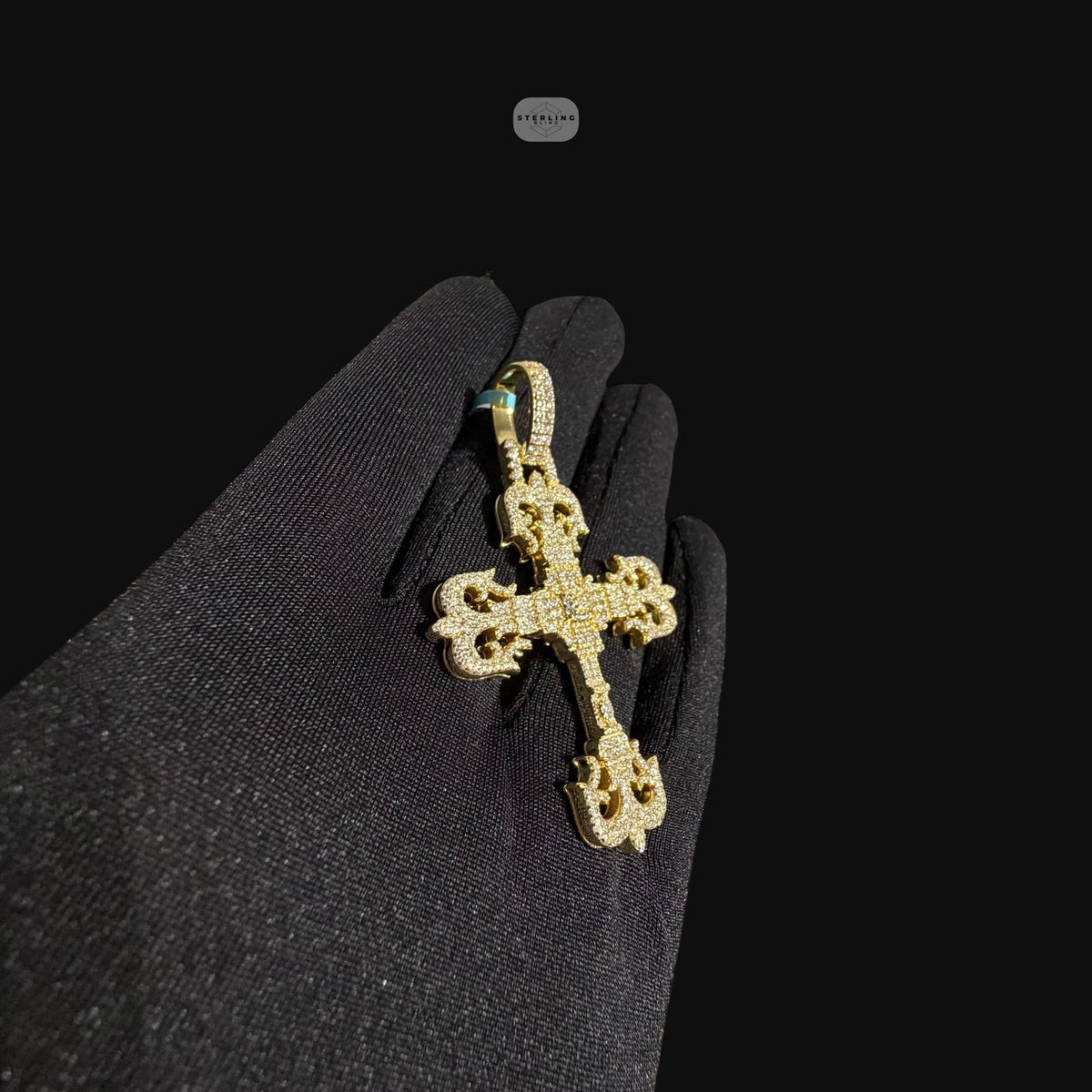 Moissanite Cross Pendant, Gold Fleur De Lis Iced Out 925 Silver Hip Hop Necklace, GRA Certified Gift