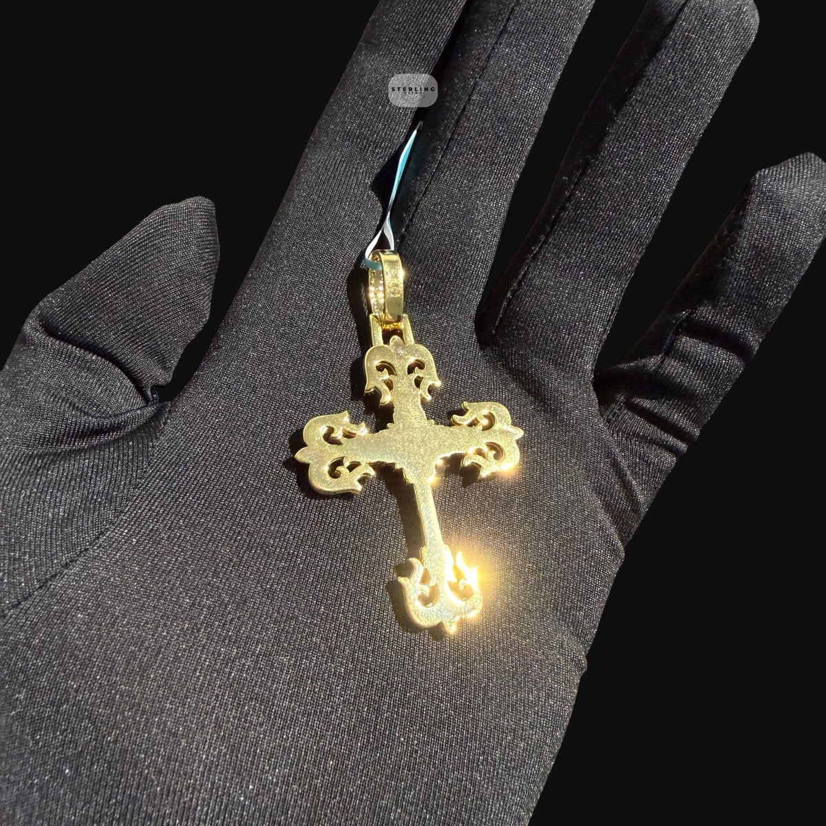 Moissanite Cross Pendant, Gold Fleur De Lis Iced Out 925 Silver Hip Hop Necklace, GRA Certified Gift