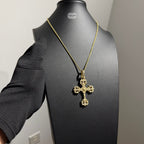 Moissanite Cross Pendant, Gold Fleur De Lis Iced Out 925 Silver Hip Hop Necklace, GRA Certified Gift