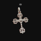 Moissanite Cross Pendant, Silver Fleur De Lis Iced Out 925 Silver Hip Hop Necklace, GRA Certified Gift (Copy)