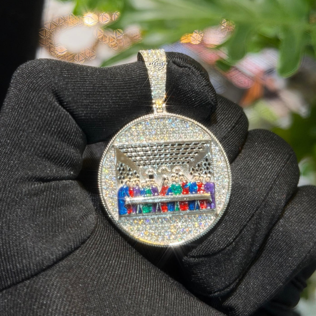 Moissanite Last Supper Iced Enamel Pendant