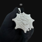 Moissanite Spider Web Pendant, 925 Silver Iced Out Hip Hop Necklace, GRA Certified w 24" Chain