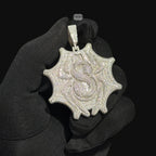 Moissanite Spider Web Pendant, 925 Silver Iced Out Hip Hop Necklace, GRA Certified w 24" Chain