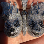 Iced Out Butterfly Skull Pendant