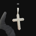 Moissanite Princess Cut Cross Pendant, 925 Silver Iced Out Hip Hop Necklace, GRA Certified w 24" Chain