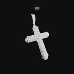 Moissanite Princess Cut Cross Pendant, 925 Silver Iced Out Hip Hop Necklace, GRA Certified w 24" Chain