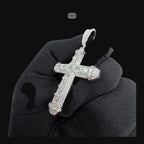Moissanite Princess Cut Cross Pendant, 925 Silver Iced Out Hip Hop Necklace, GRA Certified w 24" Chain
