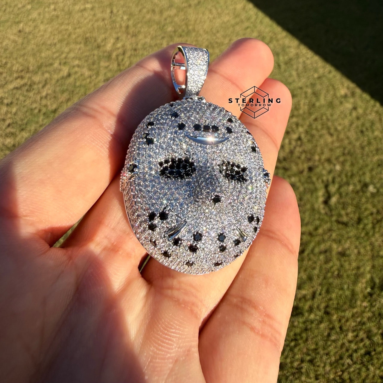 Hockey Iced Mask Out Rapper Pendant + AntiTarnish Rope Chain